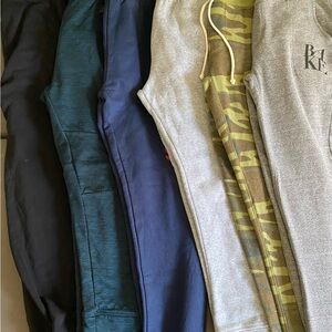 BKE Kids Joggers in Black, Teal, Blue, and Gray Camouflage
